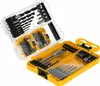 A set of drill bits and driver bits in a clear and yellow DeWalt case. Voir les images du produit