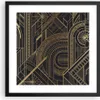 Gerahmtes Poster - Schwarzer Rahmen - Ornament Gold Schwarz Produktbild-Vorschau 1