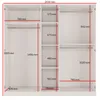 Kleiderschrank zum Schlafzimmer für Kleidung mit Spiegel, Höhe: 200cm, Breite: 200 cm, kaschmir Produktbild-Vorschau