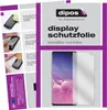 The image shows instructions for applying a screen protector to a smartphone, along with a product shot of the screen protector and a smartphone. Produktbild-Vorschau