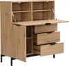 Sekretär mit 2 Türen & 3 Schubladen - MDF & Metall - Produktbild-Vorschau 3