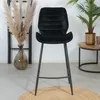 Bronx71 Tabouret de bar en velours Toby noir 71 cm Voir les images du produit 11
