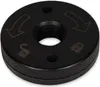 A black metal accessory with engraved symbols and arrows. Produktbild-Vorschau
