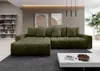 A modern living room with a large sectional sofa.