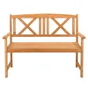 A wooden garden bench on a white background. Voir les images du produit