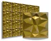 Two panels of gold 3D wall panels are shown against a white background. One panel is larger and in the background, while a smaller, single panel is in the foreground. Anteprima dell’immagine prodotto