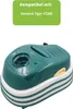 A teal and white vacuum cleaner base with a green overlay box indicating compatibility. Produktbild-Vorschau