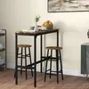 HOMCOM Bartisch-Set 3tlg. Bartisch mit Barhocker Set Produktbild-Vorschau 2