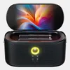 A portable wireless karaoke machine with microphones and a screen displaying colorful abstract art. Anteprima dell’immagine prodotto
