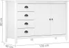 vidaXL Sideboard Hill Blanc 130x40x80 cm Pin massif Voir les images du produit 3