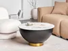 BELIANI Couchtisch Weiß / Schwarz Sinterstein ø 74 cm mit Produktbild-Vorschau 2