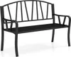 A black metal garden bench is shown against a white background. Voir les images du produit