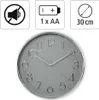 Hama Elegance, Zeď, Hodiny, Kruh, Šedá, Stříbrná, Plast, Náhled obrázku produktu 4