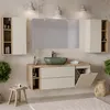 Badezimmer Hängeregal mit 20 cm Breite in Eiche, 3 offene Produktbild-Vorschau 7