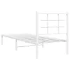 vidaXL Postel s čelem kovová bílá 80x200 cm Náhled obrázku produktu 7