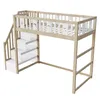 Merax Hochbett 90x200 cm mit Treppe, Regalen und Produktbild-Vorschau 6