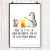 Mr. & Mrs. Panda Bild Pinguin Lagerfeuer DIN A5 - Weiß - Produktbild-Vorschau 2
