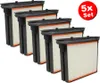 A set of five vacuum cleaner filters arranged diagonally on a white background. Produktbild-Vorschau
