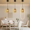 Rattan Pendelleuchte Esstisch 1 Flammig Vintage Hängelampe Produktbild-Vorschau 5