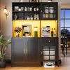 STILVORA Küchenschrank Sideboard mit LED-Beleuchtung,B130 Produktbild-Vorschau 3