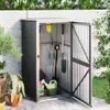 vidaXL Gerätehaus Anthrazit 88x89x161 cm Verzinkter Stahl Produktbild-Vorschau 2
