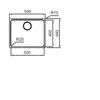 A technical drawing of a sink with dimensions and radius markings. Produktbild-Vorschau