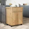 vidaXL Kuchyňský vozík vosk hnědý 72,5 x 45 x 80 cm masivní Náhled obrázku produktu 4