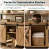 KOMFOTTEU Sideboard Holz mit 2 Schiebetüren & verstellbare Produktbild-Vorschau 6