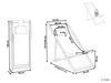 Diagrams showing the dimensions of a foldable deck chair, including its height, width, depth, and maximum weight capacity. Náhled obrázku produktu