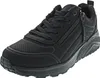 A black Skechers sports shoe is shown from a side angle against a white background. Voir les images du produit