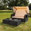 Strandkorb Schwarz Sonnendach Sonnenliege Sonnenbett Produktbild-Vorschau 5