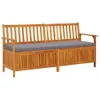 Truhenbank mit Kissen,, Parkbank, 170 cm Massivholz Akazie Produktbild-Vorschau 1