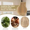 COSTWAY 3-punktowa lampa wisząca, boho rattanowa lampa Podgląd zdjęcia produktu 6