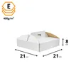 KAPAK Tortenkarton Weiß 21x21x8 cm mit Griff für Bento Produktbild-Vorschau 2