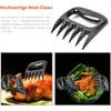 A collage of images showing meat claws and cooked meat. Produktbild-Vorschau