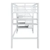 A white bunk bed with a staircase and shelves. Anteprima dell’immagine prodotto