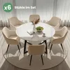 6er Set Velours Esszimmerstühle mit Rautensteppung VELTO Produktbild-Vorschau 10