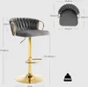 A bar stool with dimensions indicated by measurement lines and text. Produktbild-Vorschau