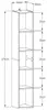 A line drawing of a tall, narrow shelving unit with dimensions indicated. Produktbild-Vorschau