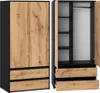STIV Möbel | Armoire Noir Mat/Dub Wotan 90x50x180 cm | 2 Voir les images du produit 8