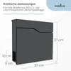 Briefkasten Wandbriefkasten mit Zeitungsfach Postkasten Produktbild-Vorschau 3