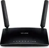 A black TP-Link router with two antennas is shown against a white background. Podgląd zdjęcia produktu