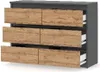 A gray dresser with six wooden drawers. Náhľad obrázku produktu