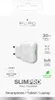 The image shows the packaging of a white USB-C wall charger. Anteprima dell’immagine prodotto