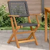 vidaXL Klappstühle, 2 Stück, schwarz, Massivholz Akazie und Produktbild-Vorschau 2