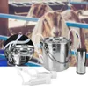 A goat milking machine is shown in the foreground, with goats in the background. Produktbild-Vorschau