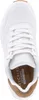 A top-down view of a white SKECHERS sneaker with brown accents. Anteprima dell’immagine prodotto