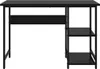 A black computer desk with shelves on the right side, shown against a white background. Náhled obrázku produktu