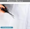 A hand is shown cutting a white sheer fabric with scissors, indicating a DIY adjustable size feature. Produktbild-Vorschau