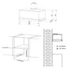 A technical drawing and diagram of a range hood, showing dimensions and installation guidelines. Voir les images du produit